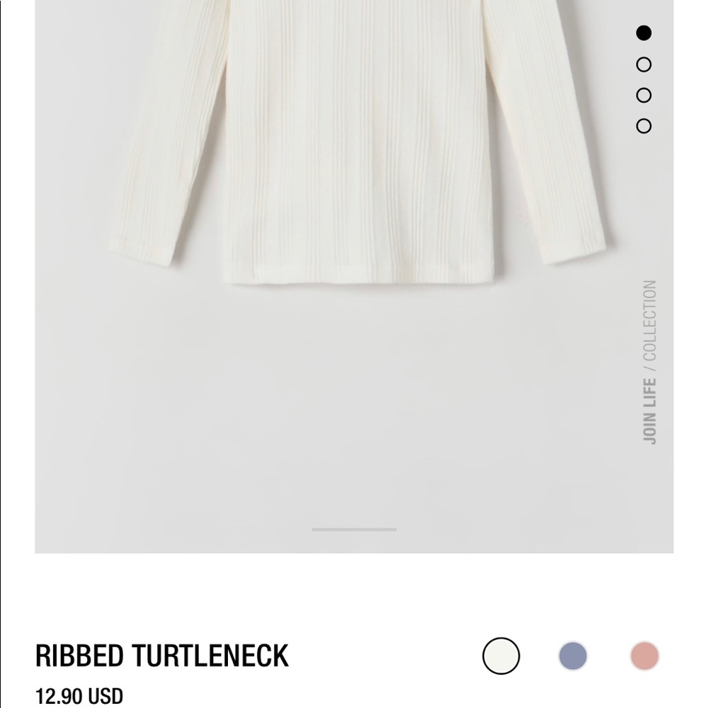 Zara White ribbed turtle neck sweater 3-4years old